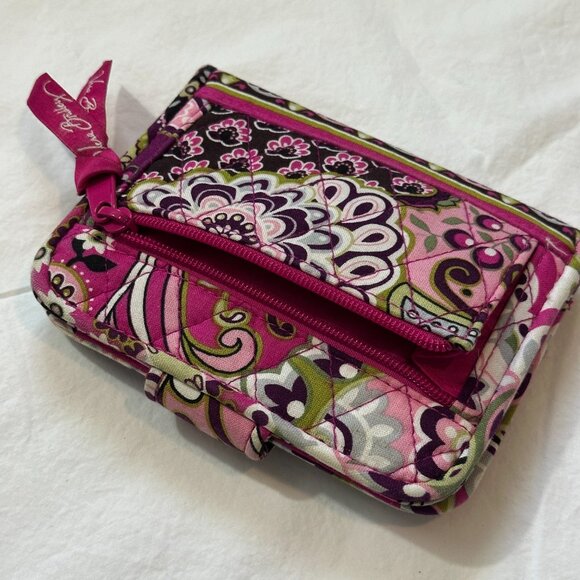 Vera Bradley Euro Wallet and Brush & Pencil Case Very Berry Paisley SET EUC - Picture 4 of 9